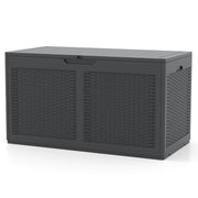 100 Gallon Resin Deck Box Outdoor Waterproof Storage Bench-Gray