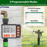 Sprinkler Timer with 3 Watering Programs Manual Mode Automatic Watering System