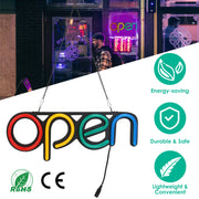 Neon Open Sign Light 15.75x6in Business Store Café Restaurant