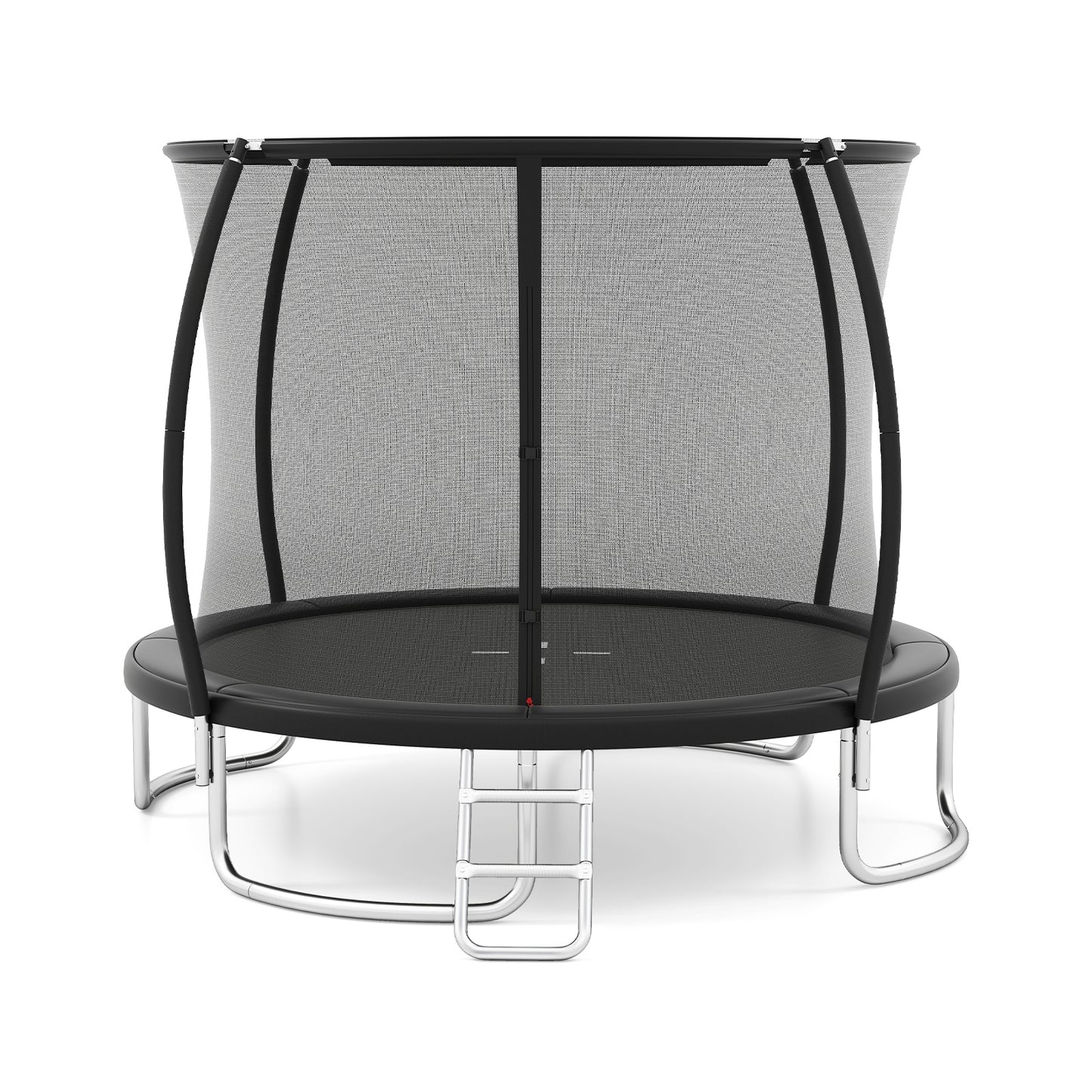 10FT Outdoor Trampoline Heavy-Duty Recreational Trampoline with Safety Enclosure Net-Black