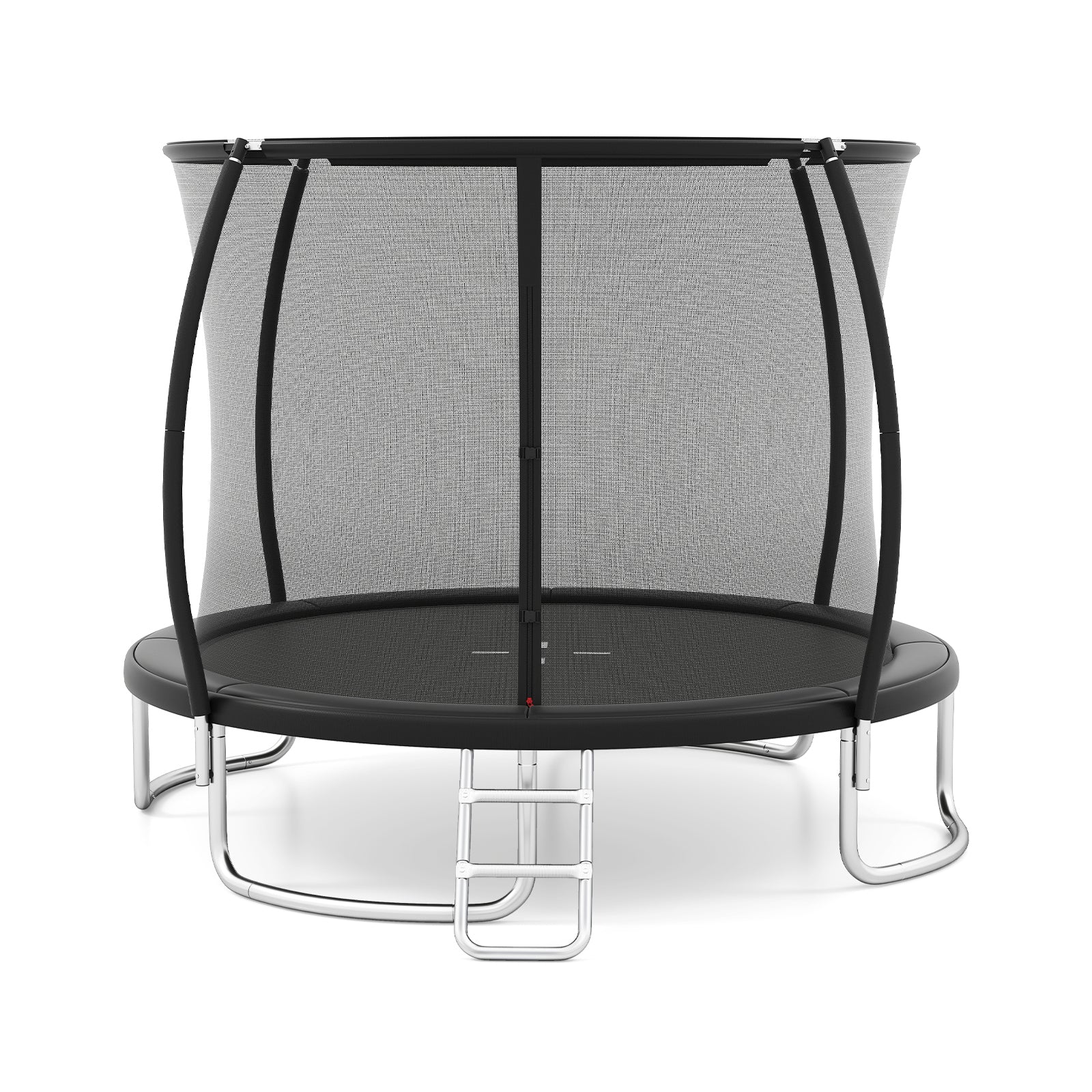 10FT Outdoor Trampoline Heavy-Duty Recreational Trampoline with Safety Enclosure Net-Black