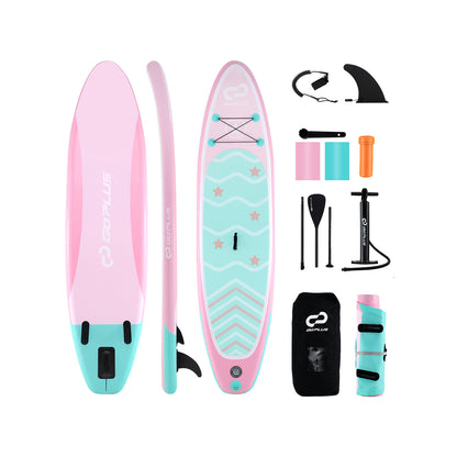10 Feet Inflatable Stand up Paddle Board with 3 Fins and Adjustable Paddle-S - S