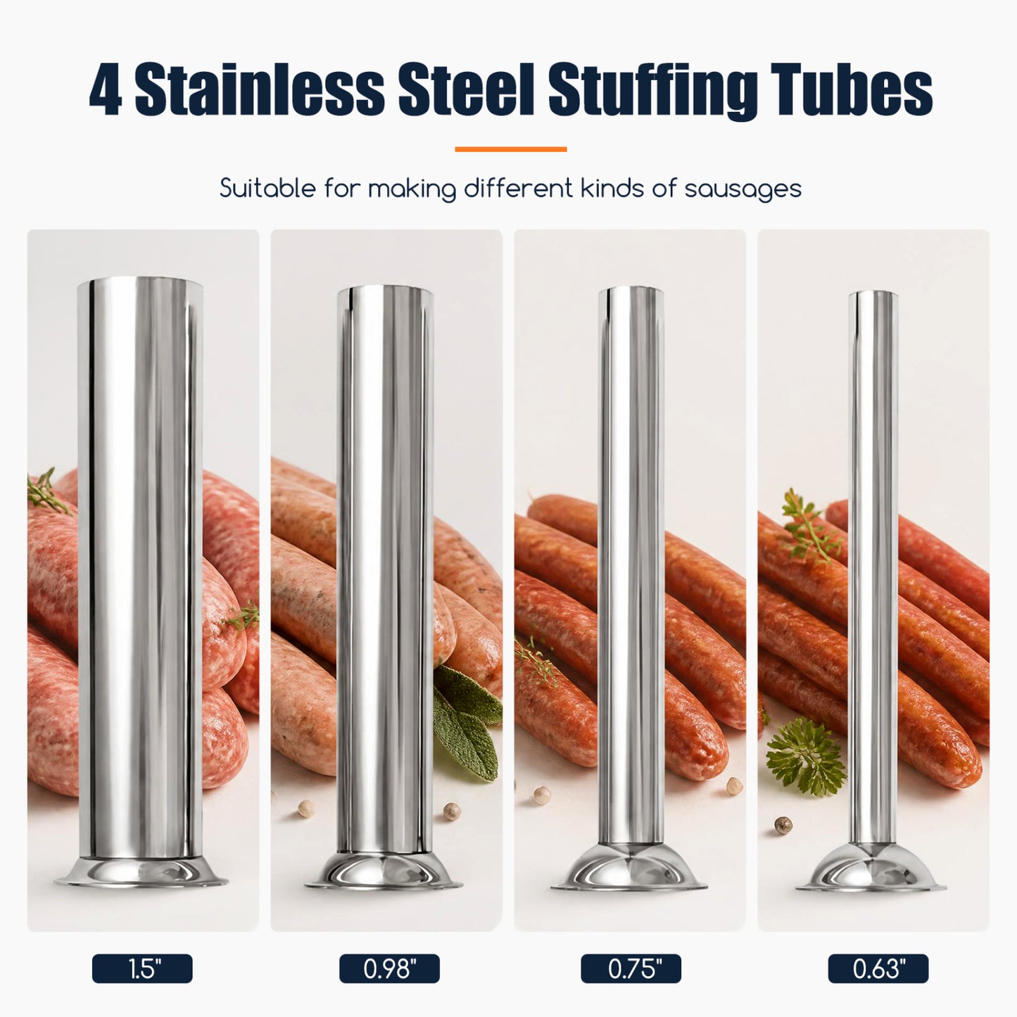10L Electric Sausage Stuffer with 4 Tubes & Foot Pedal