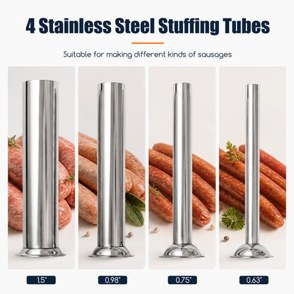 10L Electric Sausage Stuffer with 4 Tubes & Foot Pedal