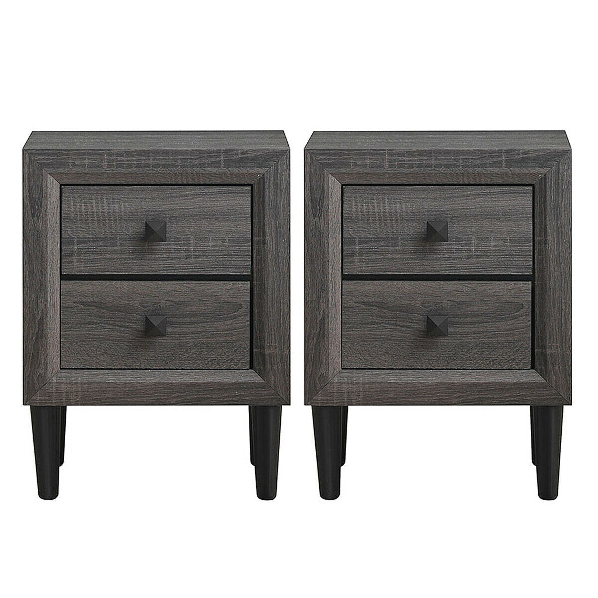 2PCS Nightstand W/2 Drawer Multipurpose - Default