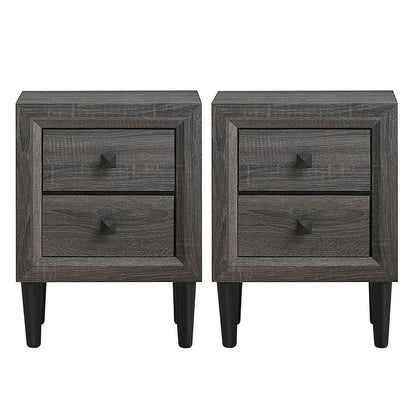 2PCS Nightstand W/2 Drawer Multipurpose - Default