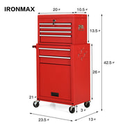 Rolling Cabinet Storage Chest Box Garage Toolbox Organizer-Red
