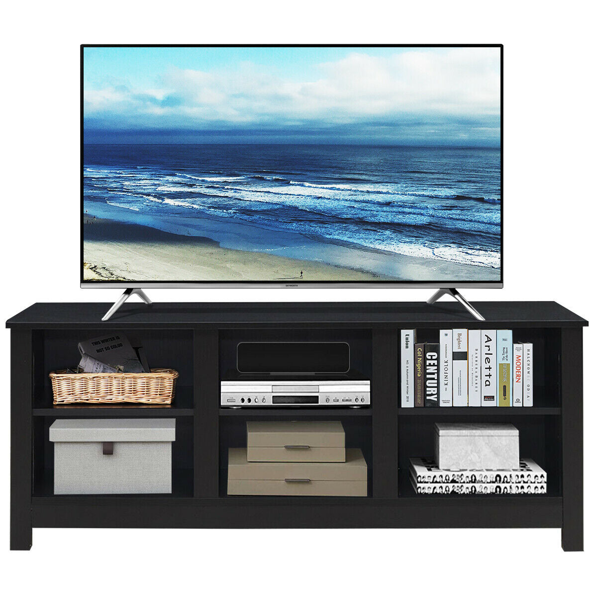 60 Inch Entertainment TV Stand Cabinet-Black