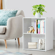 2-Layer Multifunctional Furniture Display Cabinet with Large Capacity Storage Space-White