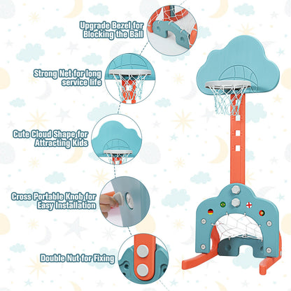 3-in-1 Kids Basketball Hoop Set with Balls