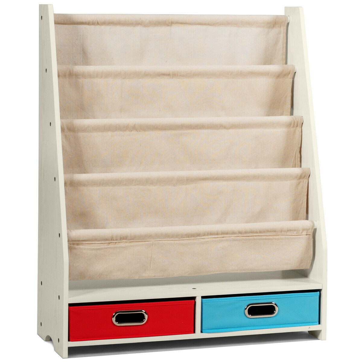 Kids Book and Toys Organizer Shelves-Beige - Beige