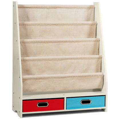 Kids Book and Toys Organizer Shelves-Beige - Beige