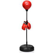 Adjustable Height Punching Bag with Stand Plus Boxing Gloves for Both Adults and Kids - Default