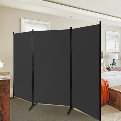 6 Feet 3 Panel Room Divider with Durable Hinges Steel Base