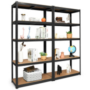 2 Pcs Storage Shelves Garage Shelving Units Tool Utility Shelves-Black