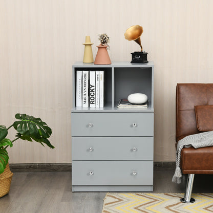 3 Drawer Dresser with Cubbies Storage Chest for Bedroom