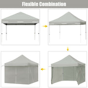 10 x 10 Feet Pop up Gazebo with 4 Height and Adjust Folding Awning-Gray