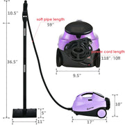 2000W Heavy Duty Multi-purpose Steam Cleaner Mop with Detachable Handheld Unit-Red - Purple