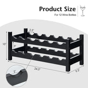 2-Tier 12 Bottles Bamboo Storage Shelf Wine Rack-Brown