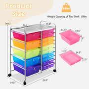 15 Drawers Rolling Storage Cart Organizer