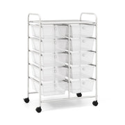10-Drawer Rolling Storage Cart-Transparent