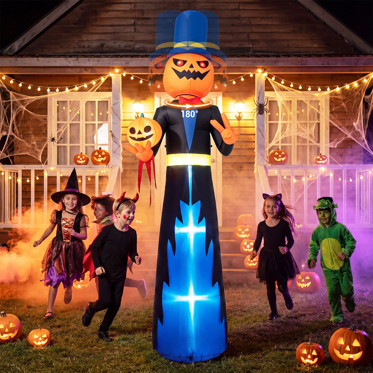 10 FT Animated Halloween Inflatable Pumpkin Gentleman Decoration
