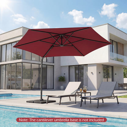 10 FT Patio Cantilever Umbrella with 360° Rotation and Air Vent for Backyard and Poolside