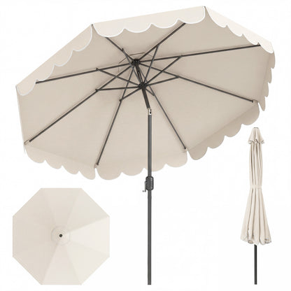 10 FT Patio Umbrella with Push Button Tilt and Crank-Beige