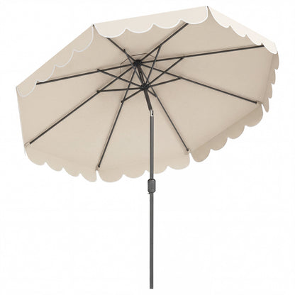 10 FT Patio Umbrella with Push Button Tilt and Crank-Beige