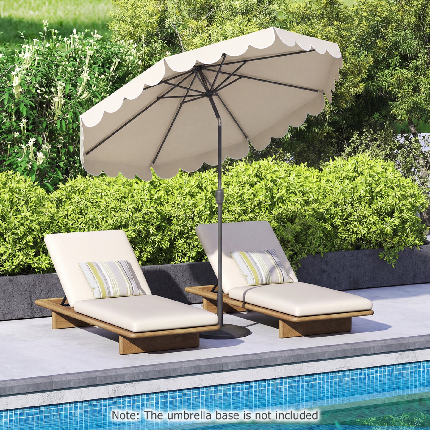 10 FT Patio Umbrella with Push Button Tilt and Crank-Beige