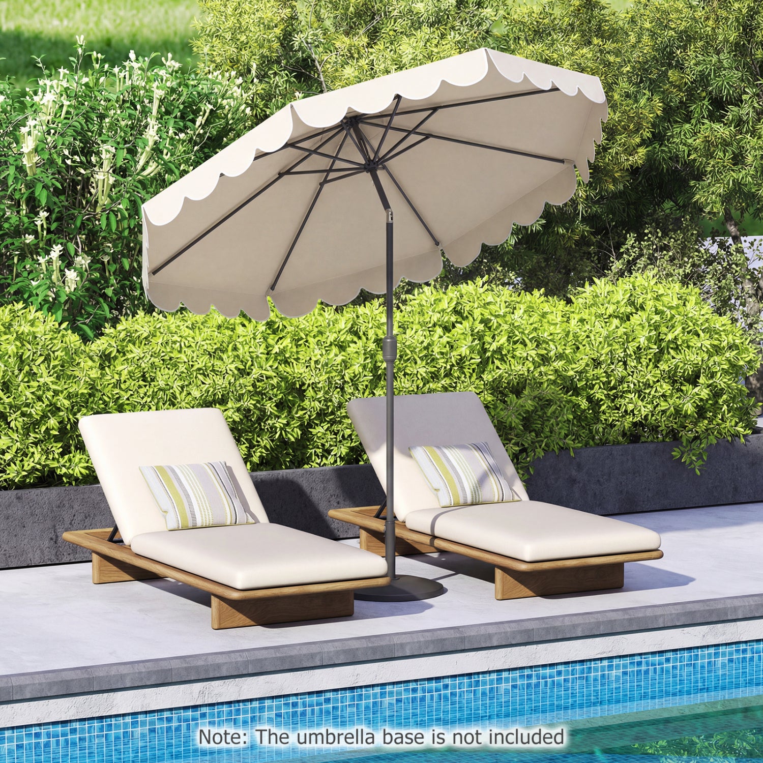 10 FT Patio Umbrella with Push Button Tilt and Crank-Beige