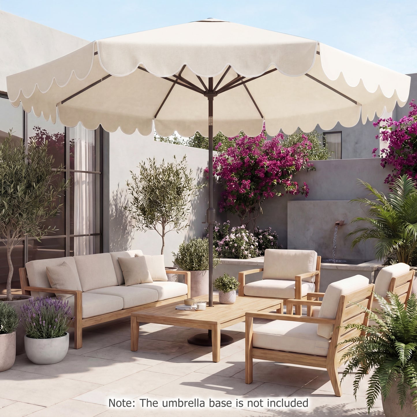 10 FT Patio Umbrella with Push Button Tilt and Crank-Beige