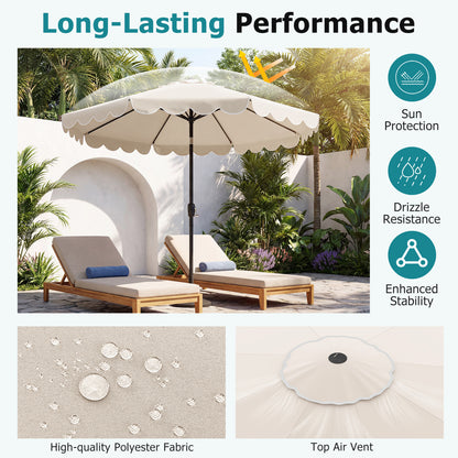 10 FT Patio Umbrella with Push Button Tilt and Crank-Beige