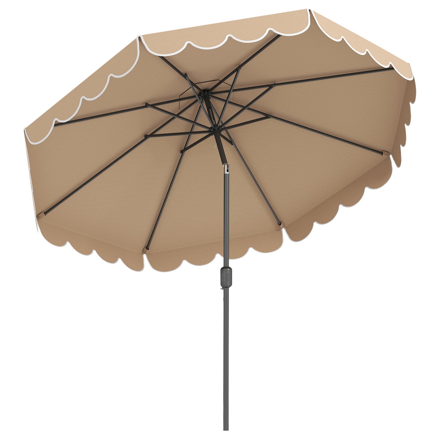 10 FT Patio Umbrella with Push Button Tilt and Crank-Brown