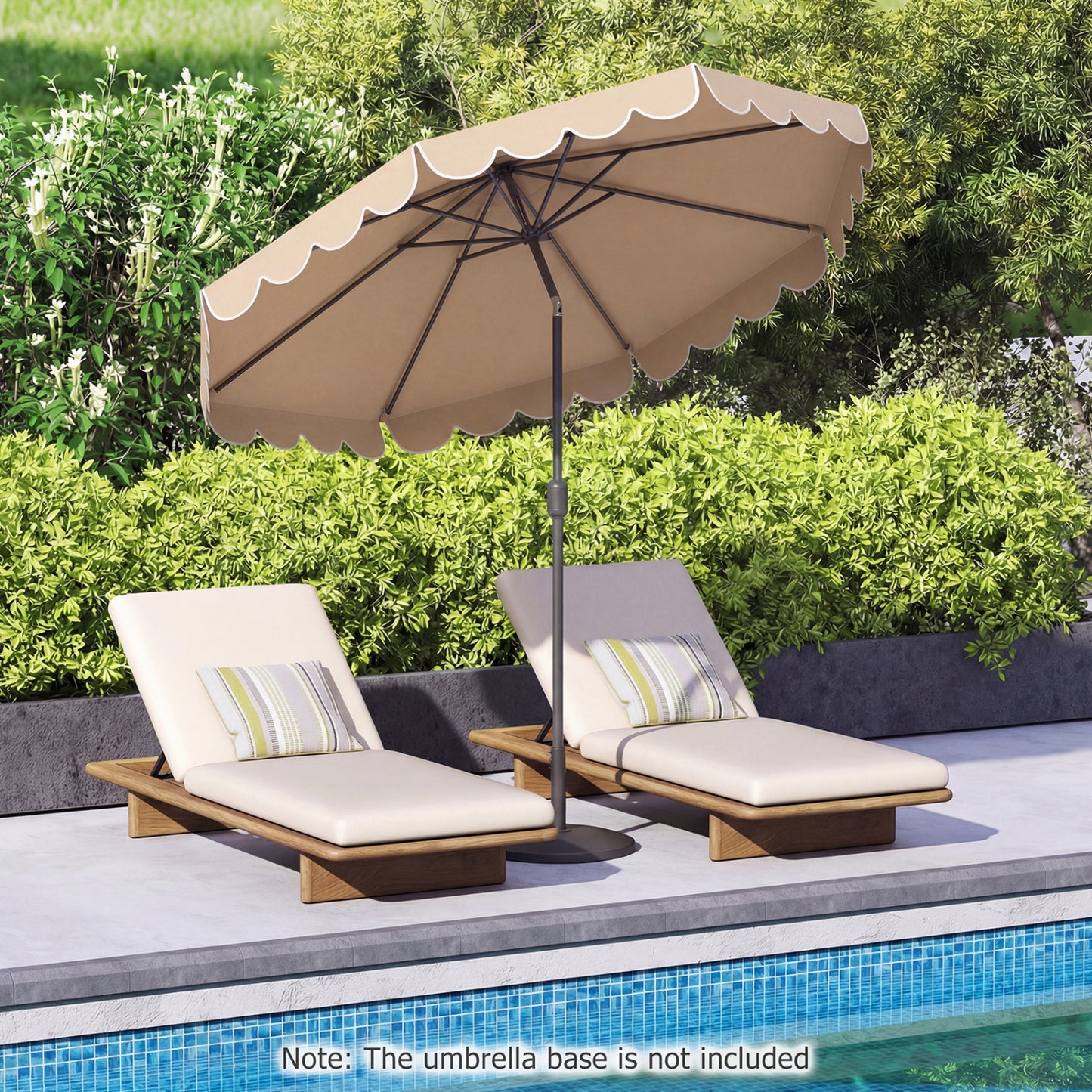 10 FT Patio Umbrella with Push Button Tilt and Crank-Brown