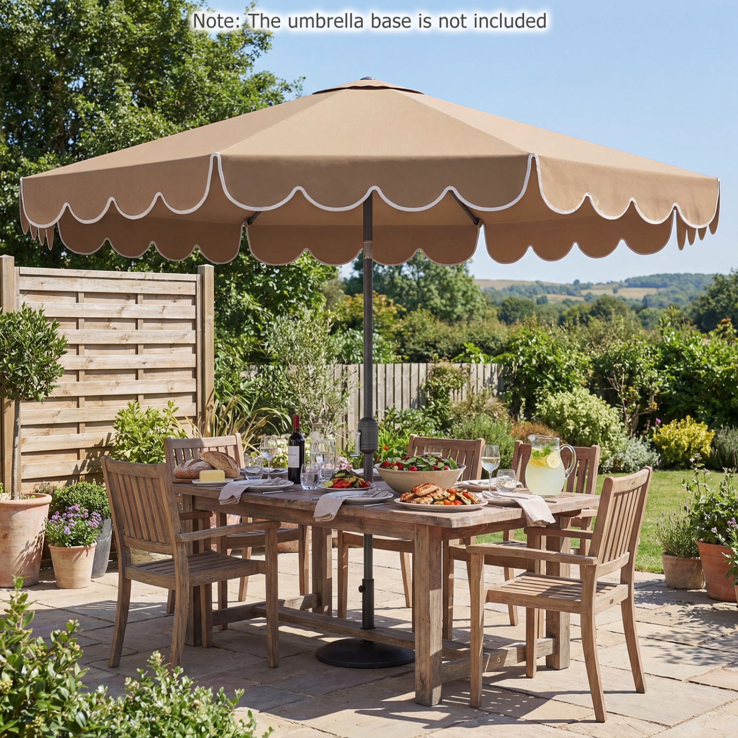 10 FT Patio Umbrella with Push Button Tilt and Crank-Brown