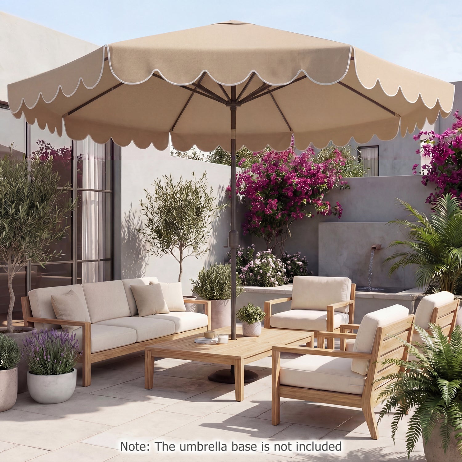 10 FT Patio Umbrella with Push Button Tilt and Crank-Brown