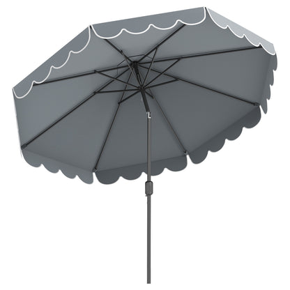 10 FT Patio Umbrella with Push Button Tilt and Crank-Gray