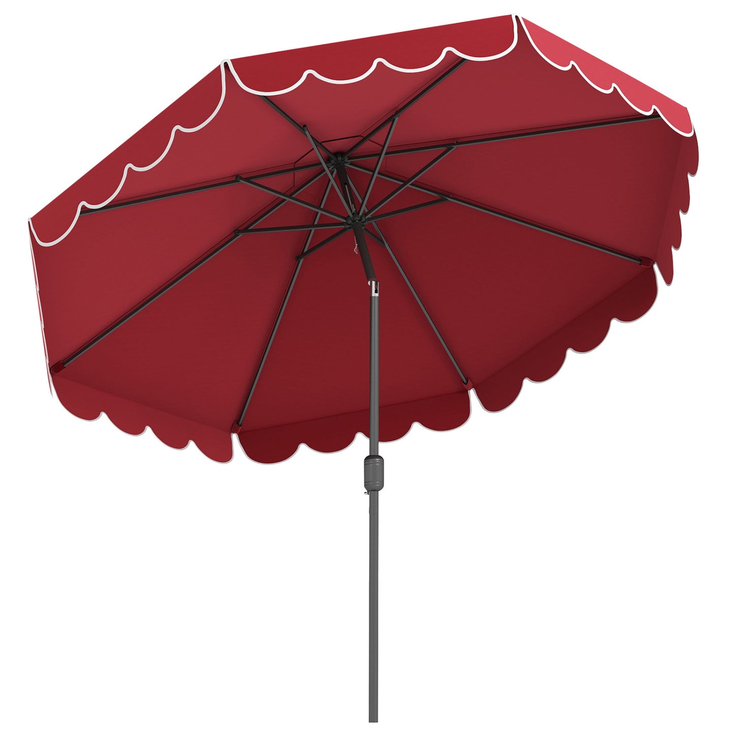 10 FT Patio Umbrella with Push Button Tilt and Crank-Red