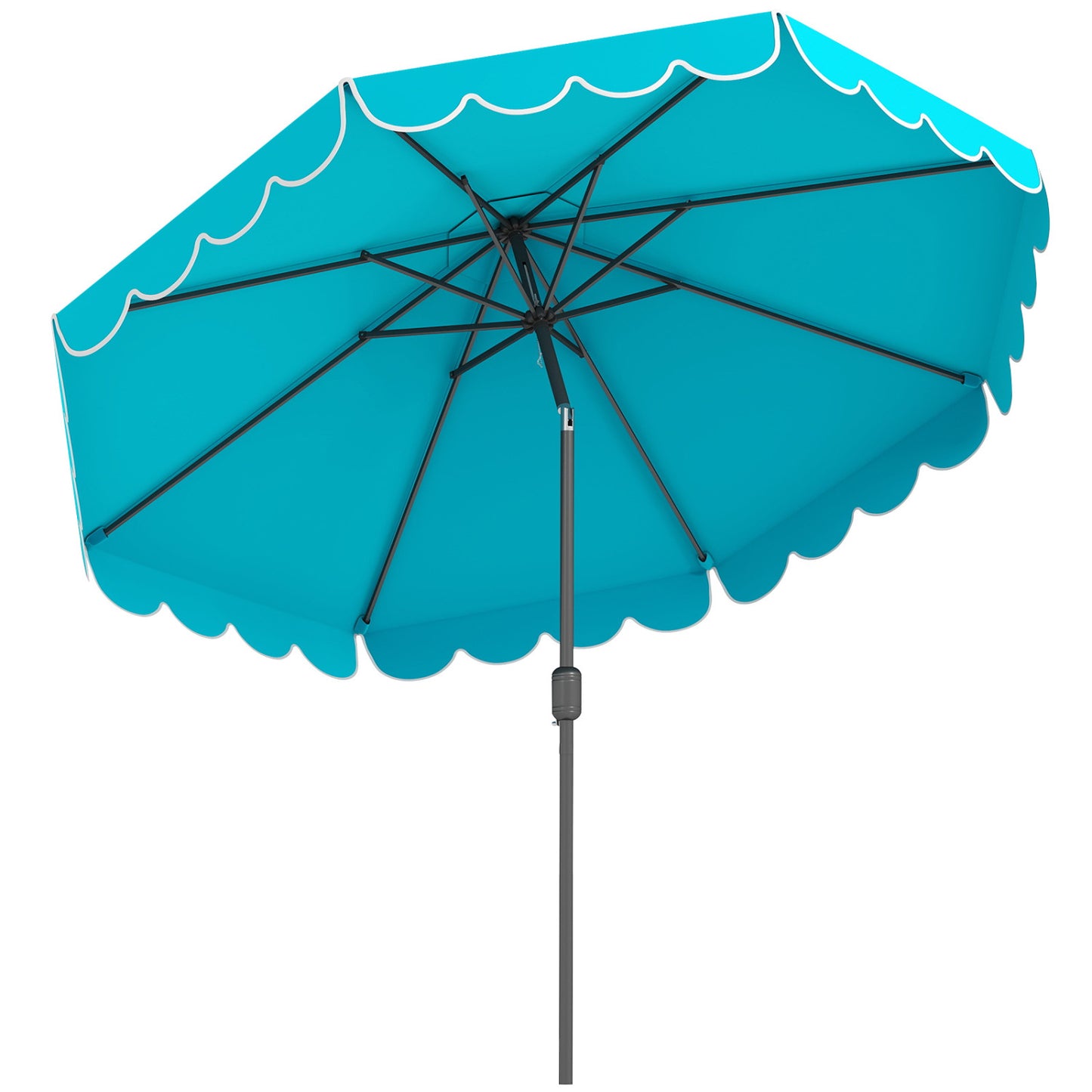10 FT Patio Umbrella with Push Button Tilt and Crank-Turquoise