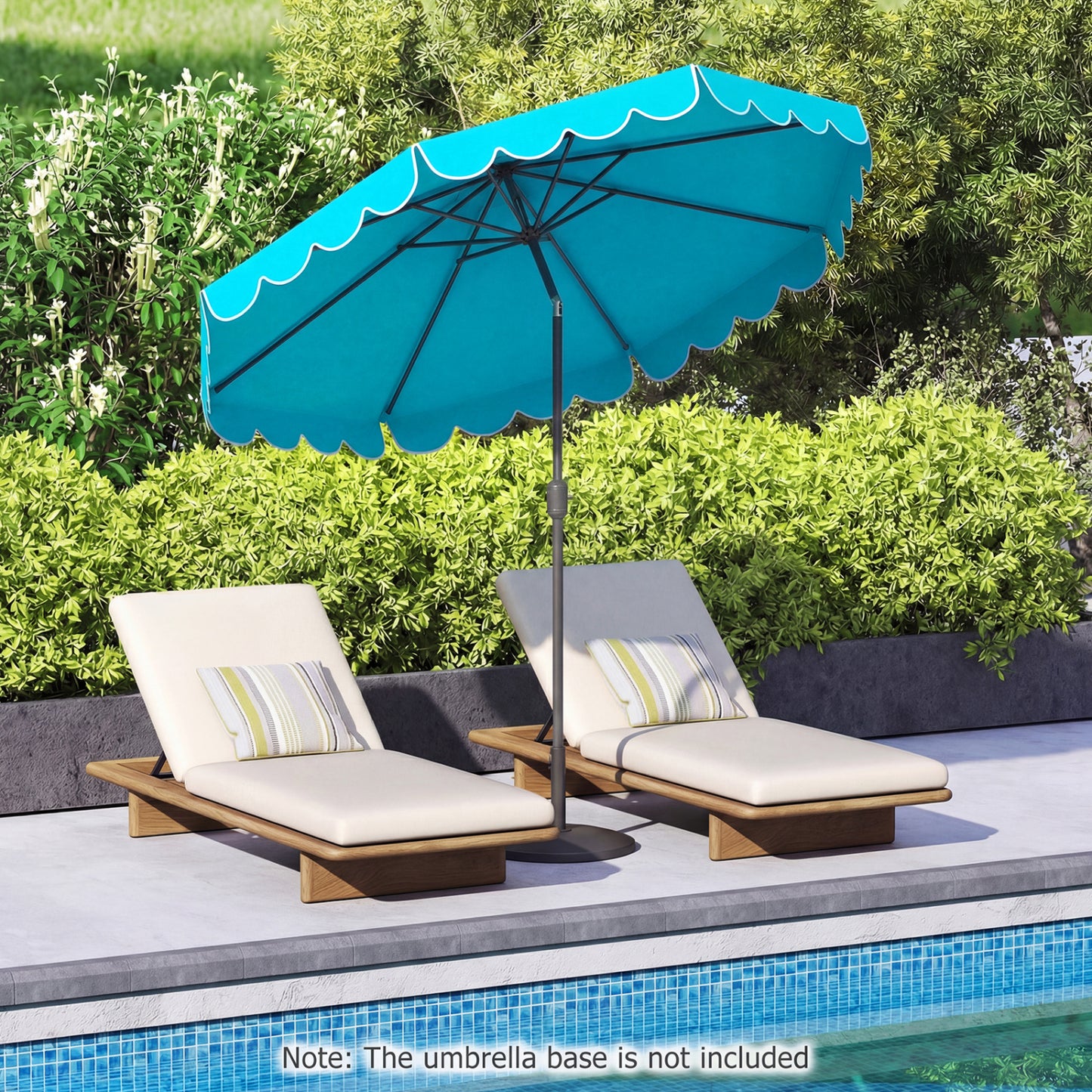 10 FT Patio Umbrella with Push Button Tilt and Crank-Turquoise