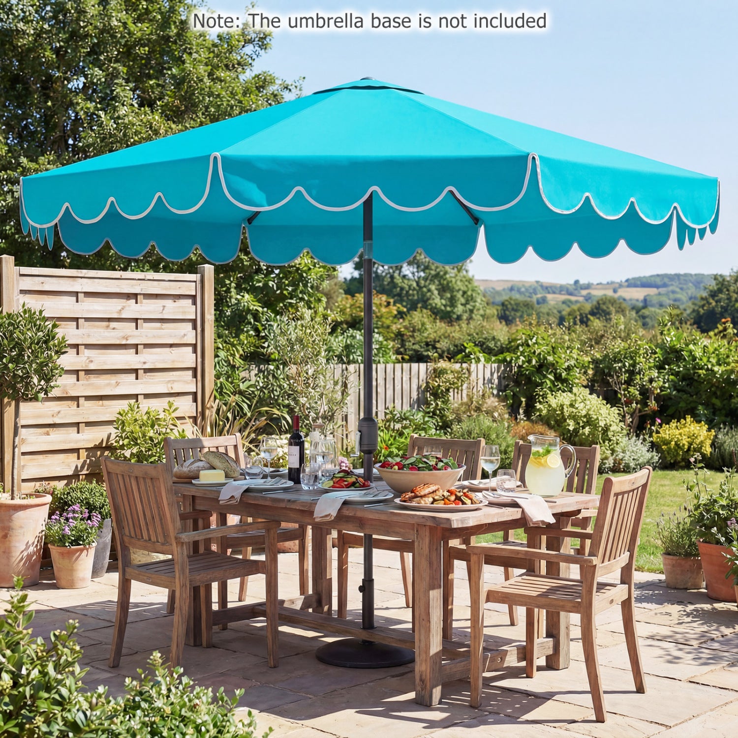 10 FT Patio Umbrella with Push Button Tilt and Crank-Turquoise