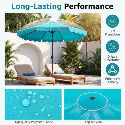 10 FT Patio Umbrella with Push Button Tilt and Crank-Turquoise