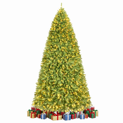 10 FT Pre-Lit Artificial Christmas Tree with 1100 Warm White LED Lights