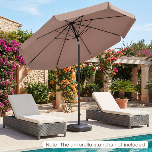 10 FT Scalloped Patio Umbrella with Push Button Tilt