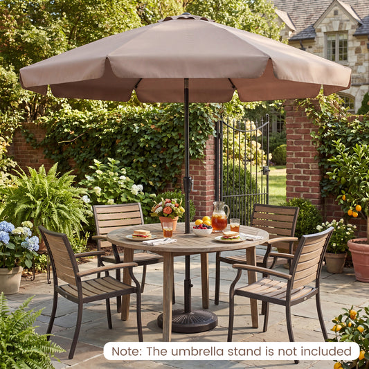 10 FT Scalloped Patio Umbrella with Push Button Tilt