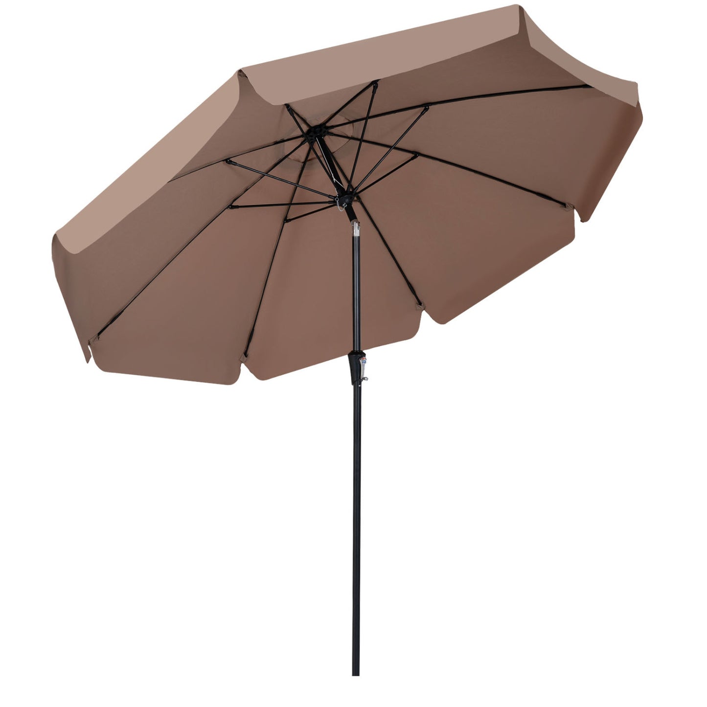 10 FT Scalloped Patio Umbrella with Push Button Tilt