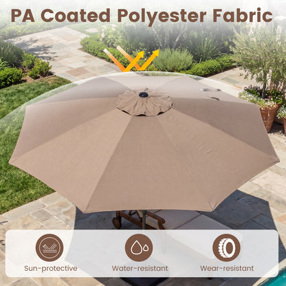 10 FT Scalloped Patio Umbrella with Push Button Tilt