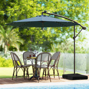 10 Feet Cantilever Umbrella with 32 LED Lights and Solar Panel Batteries-Navy