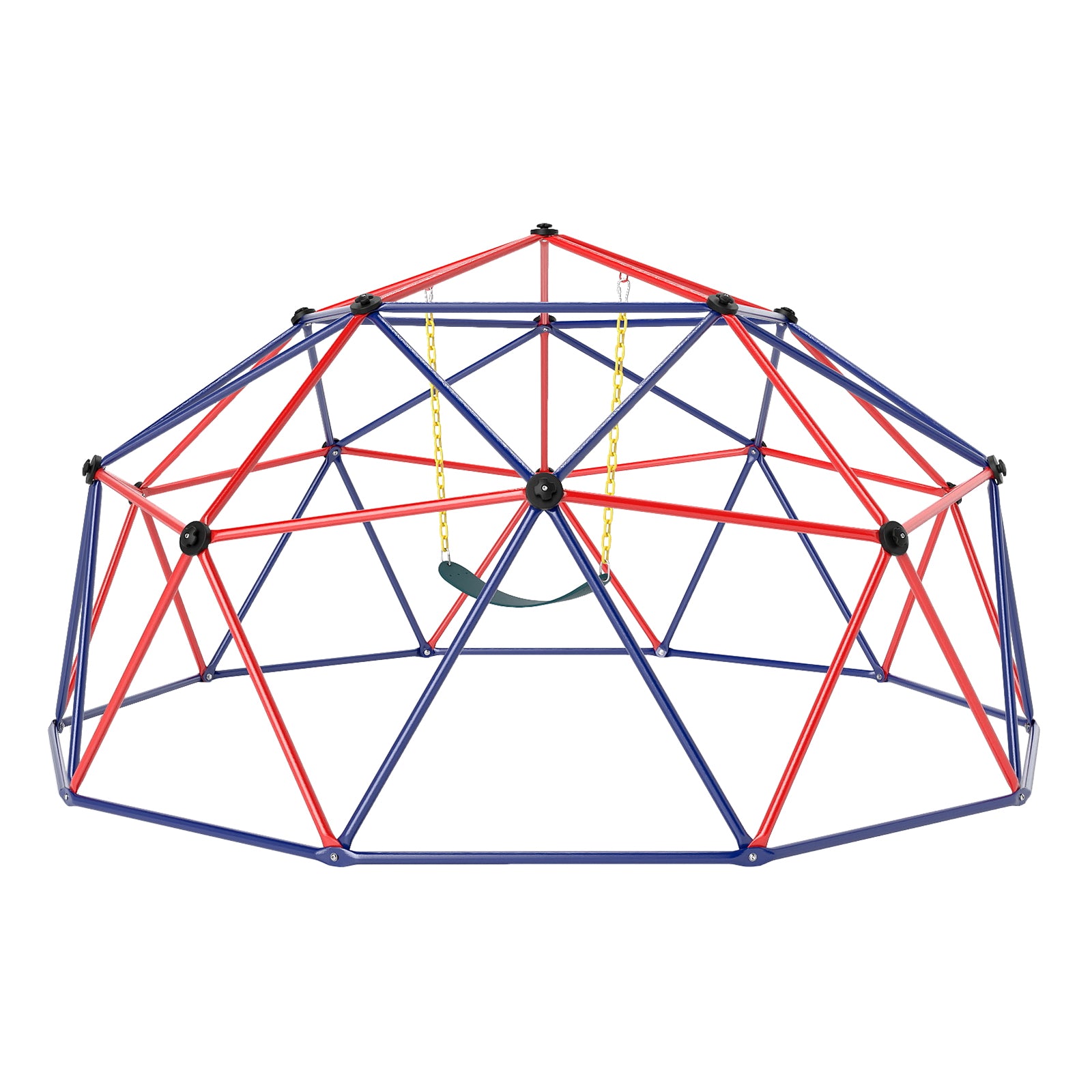 10 Feet Dome Climber with Swing and 800 Lbs Load Capacity-Multicolor - Red